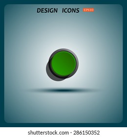 green button for web applications.. icon. vector design