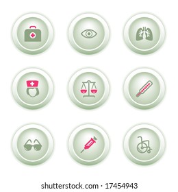 Green button web icons, set 13