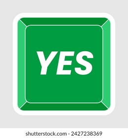 Green button yes mark. Symbols green checkmark isolated on white background