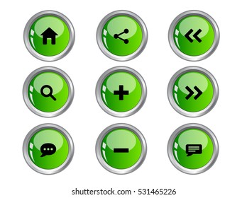Green buttons set
