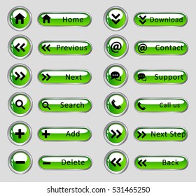 Green buttons set