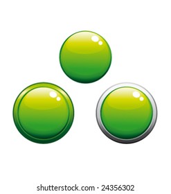 Green buttons vector collection