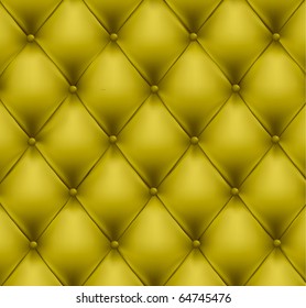 Green button-tufted leather background. Vector illustration.