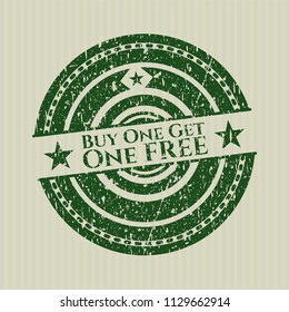 Green Buy one get One Free distress rubber texture