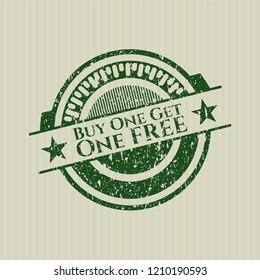 Green Buy one get One Free rubber grunge seal