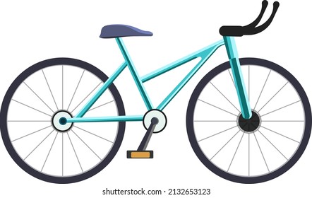 Green Bycicle, Illustration, Vector On A White Background.