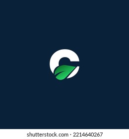 Green C letter logo design template elements. Modern abstract digital alphabet letter logo. Vector illustration.