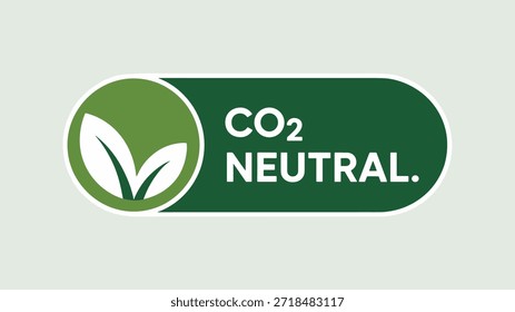 Verde C O2 Insignia Oval Neutral con Hojas Icon CO2 neutro carbono neutro