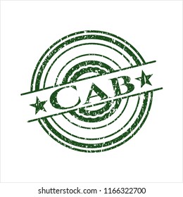 Green Cab distressed rubber stamp with grunge texture
