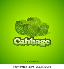 green cabbage icon illustration vector