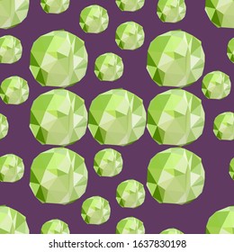 green cabbage on colour background seamless pattern