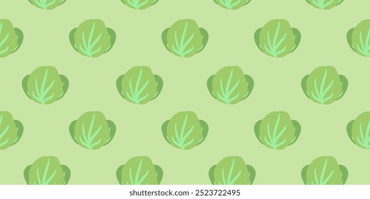 Fondo de patrón de col verde. patrón transparente de col verde. Fondo de patrón de frutas y verduras orgánicas. Fondo de ilustración de repollos verdes.
