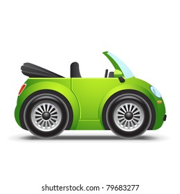 Green cabriolet