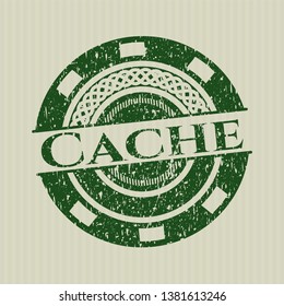 Green Cache distressed rubber grunge stamp