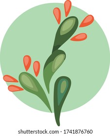 
green cactus abstract illustration vector