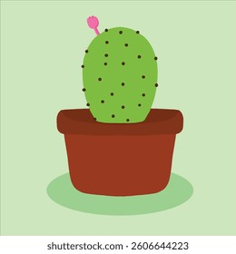 a green cactus design doodle forest and pink flower