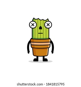 A green cactus are dying