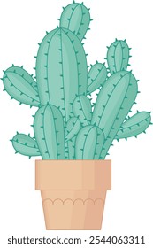 Green Cactus Flower Plant Illustration