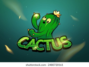 green cactus gaming logo, cactus punch