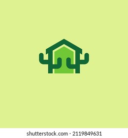 Green Cactus House Editable Vector Icon