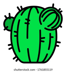 Green cactus icon. Outline green cactus vector icon for web design isolated on white background