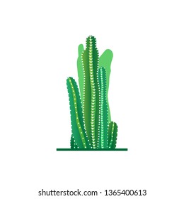 Green cactus illustration vector isolated