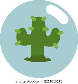 Green cactus, illustration, vector on white background.