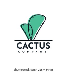 Green Cactus logo design. Vector eps 10