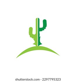 Green Cactus Logo Design Vector
