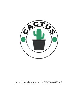 Green cactus logo vector design