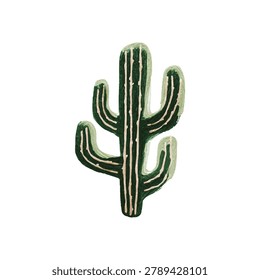 Green cactus with multiple arms and vertical growth