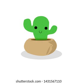 A Green Cactus On The Summer