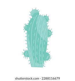 Green cactus on white background