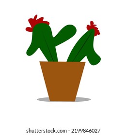 green cactus plant vector illustration