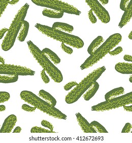 green cactus plants pattern