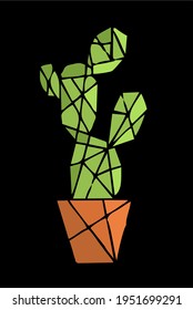 green cactus in polygon style
