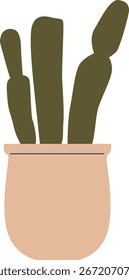 Cactus verde en Ilustración vectorial de olla