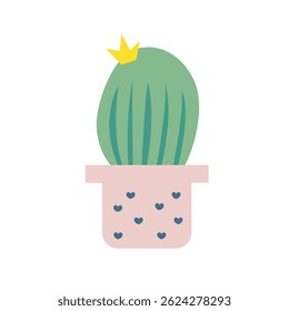 green cactus in a pot vector illustrations