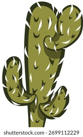 Cactos verdes com Spikes Vetor Art