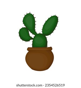 Green Cactus with Tree Branches