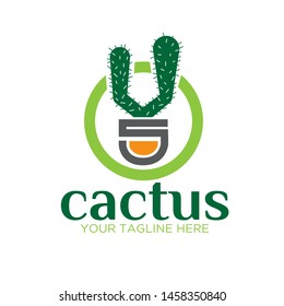 green cactus tree logo designs