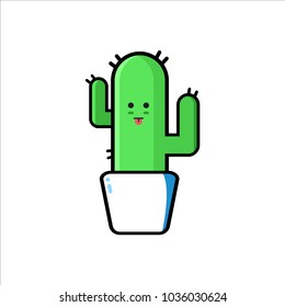 The Green Cactus Tree Is Sticking Out Its Tongue