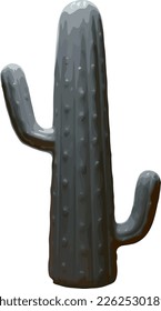 Green cactus with two branches vector image
