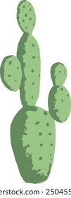 A green cactus with a white background. The cactus is the main focus of the image