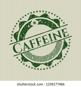 Green Caffeine distressed grunge style stamp