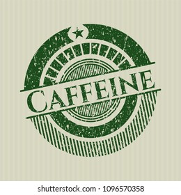  Green Caffeine rubber stamp with grunge texture