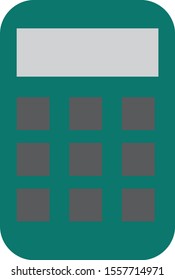 green calculator with buttons graphic vector