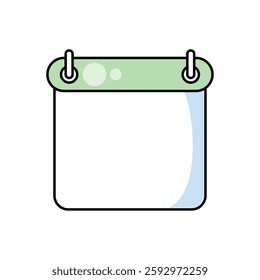 Green Calendar Detailed Icon Isolated