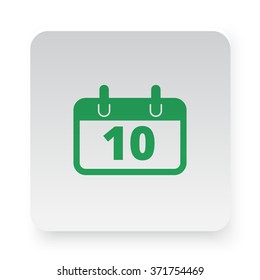 Green Calendar icon in circle on white app button