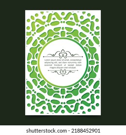 Green calligraphy ornament frame line design